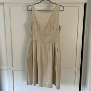 Size 12 Kate Spade Cream Khaki Spring Tank Top A Line Garden Party Dress